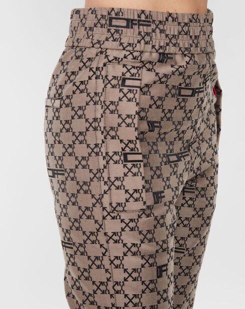 Pantalon épais Monogram taupe/noir
