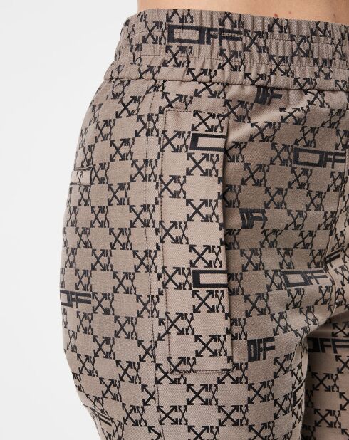 Pantalon épais Monogram taupe/noir