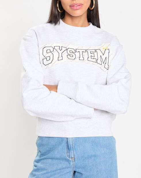 Sweat Logo embroidered gris clair