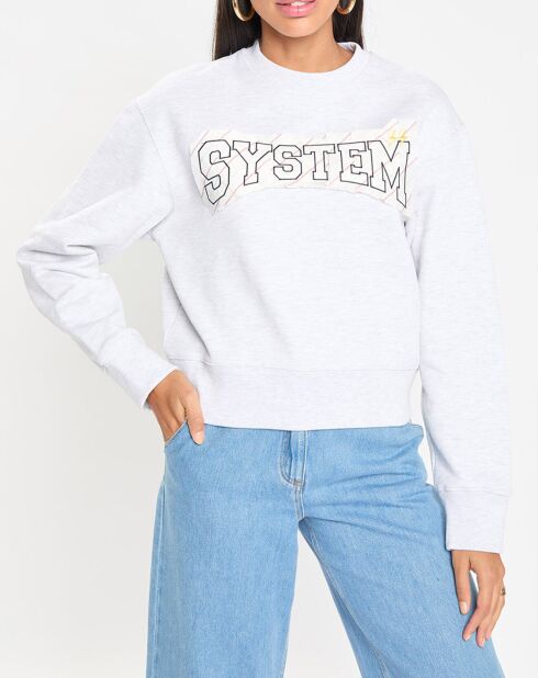 Sweat Logo embroidered gris clair