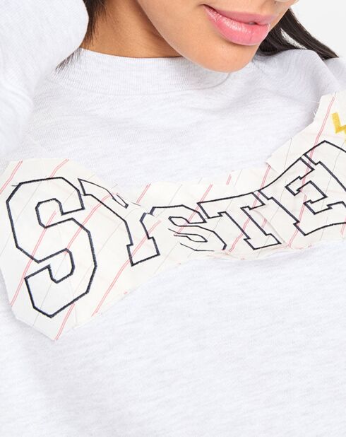 Sweat Logo embroidered gris clair