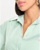 Chemise logo embroidered rayée vert/blanc