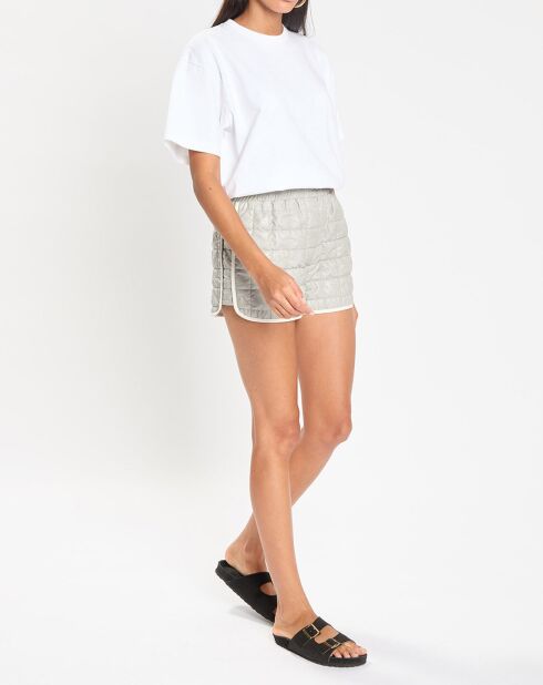 Short en Simili matelassé Smoked Sporty gris clair