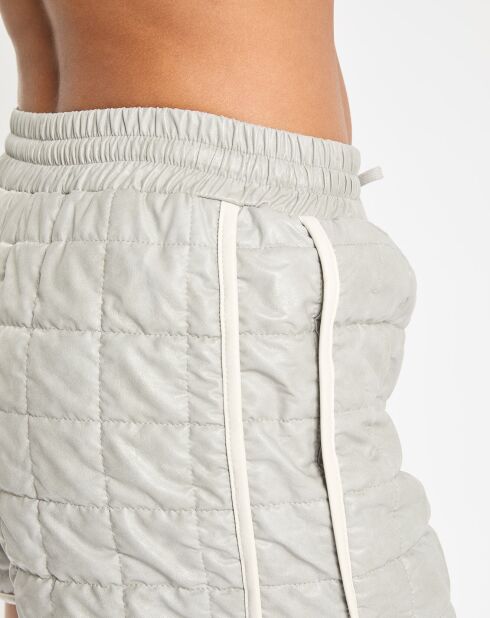 Short en Simili matelassé Smoked Sporty gris clair