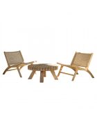 VALERIA - Lot n°34 Gartenmöbel aus recyceltem Teakholz aus synthetischem Rattan 2 Personen