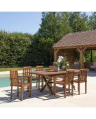 Mobili da giardino in teak oliato 8/10 pers. Hanna