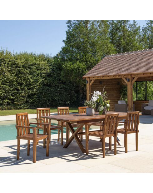 Mobili da giardino in teak oliato 8/10 pers. Hanna