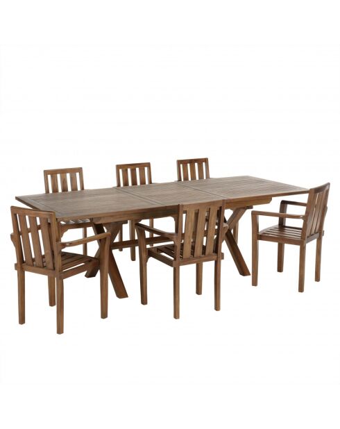 Mobili da giardino in teak oliato 8/10 pers. Hanna