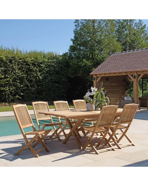 HARRIS - Salon de jardin en teck 8/10 personnes