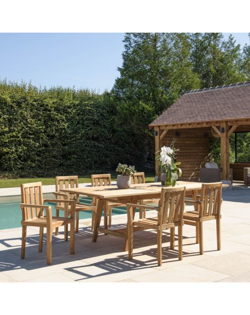 HARRIS - Salon de jardin en teck 8/10 personnes