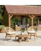 VALERIA - Lot n°33 Gartenmöbel aus recyceltem Teakholz aus synthetischem Rattan 2 Personen