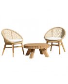 VALERIA - Lot n°33 Gartenmöbel aus recyceltem Teakholz aus synthetischem Rattan 2 Personen