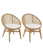 VALERIA - Lot n°33 Gartenmöbel aus recyceltem Teakholz aus synthetischem Rattan 2 Personen