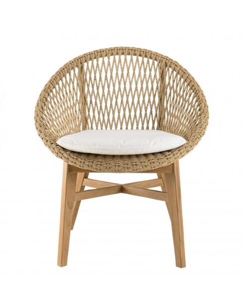 VALERIA - Lot n°33 Gartenmöbel aus recyceltem Teakholz aus synthetischem Rattan 2 Personen