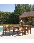HANNA - Salon de jardin en teck huilé 8/10 personnes