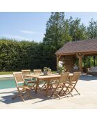 HARRIS - Salon de jardin en teck 8/10 personnes