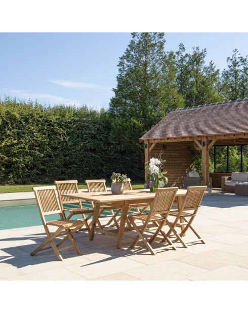 HARRIS - Salon de jardin en teck 8/10 personnes