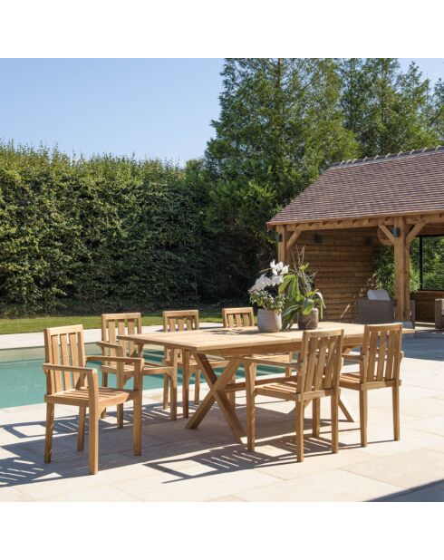HARRIS - Salon de jardin en teck 8/10 personnes