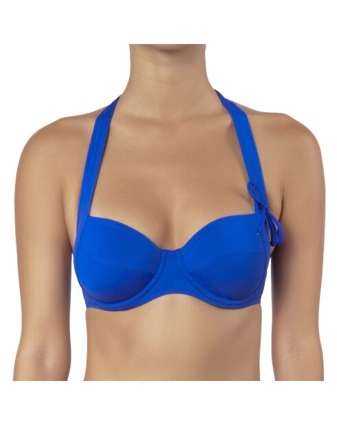 Top de baño azul navideño