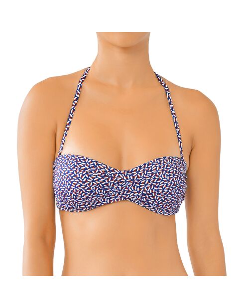 Haut de maillot de bain bandeau Croisette bleu marine