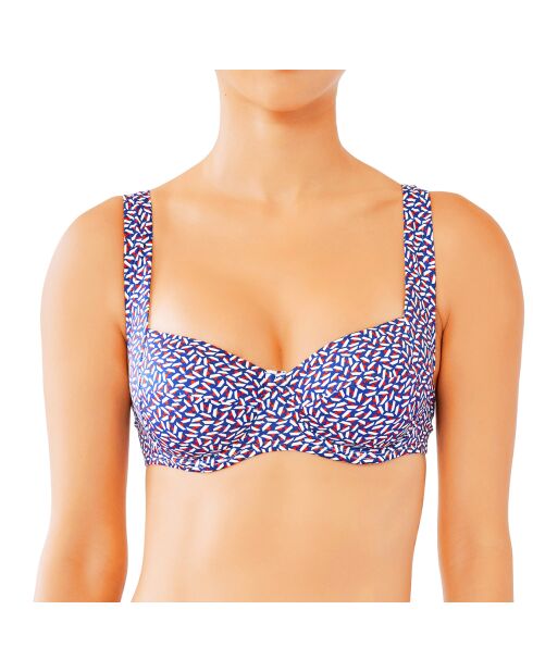 Haut de maillot de bain Croisette bleu marine