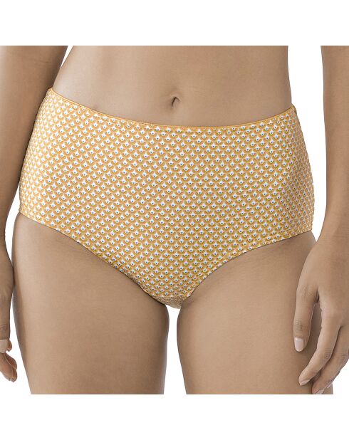 Geel, zonovergoten bikinibroekje met hoge taille