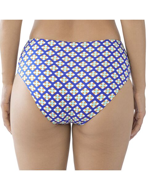 Bas de maillot de bain taille haute Din bleu