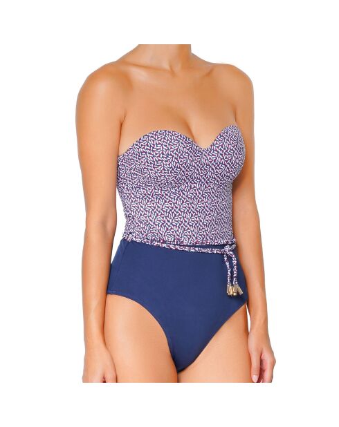 Costume da bagno intero blu marino Croisette