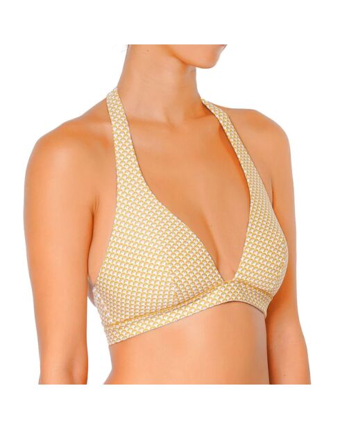 Zonovergoten gele bikinitop