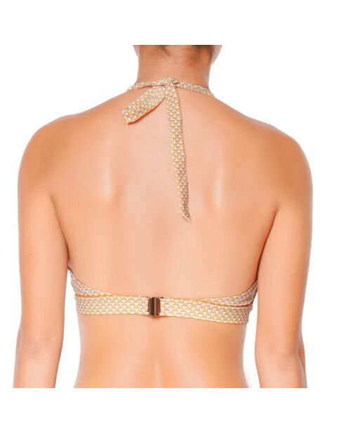 Zonovergoten gele bikinitop