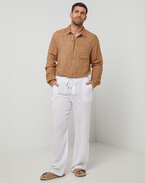 Pantalon 100% Lin Thibault blanc