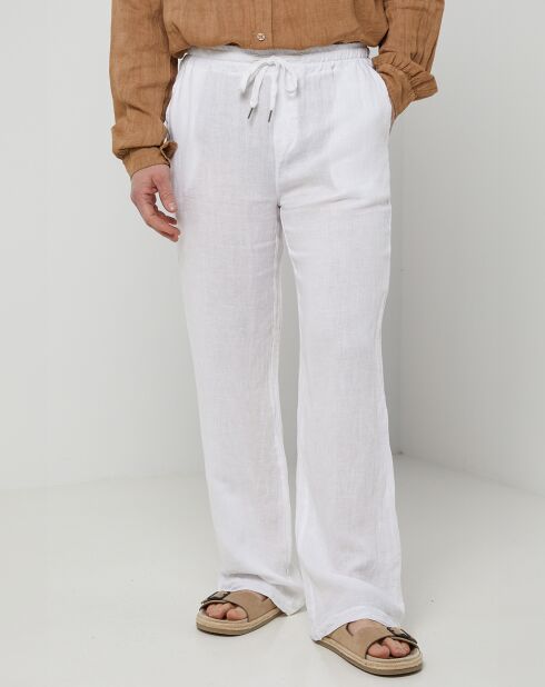 Pantalon 100% Lin Thibault blanc