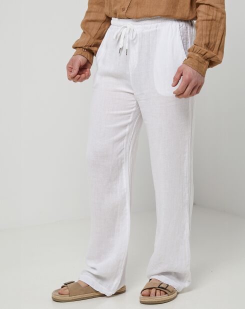 Pantalon 100% Lin Thibault blanc