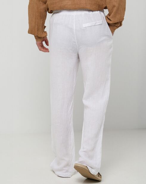 Pantalon 100% Lin Thibault blanc