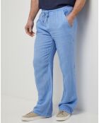 Pantalon 100% Lin Thibault bleu indigo