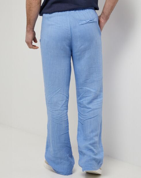 Pantalon 100% Lin Thibault bleu indigo