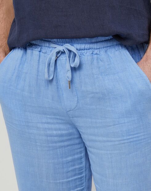 Pantalon 100% Lin Thibault bleu indigo