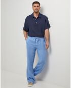 Pantalon 100% Lin Thibault bleu indigo