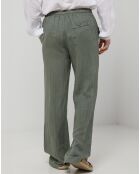Pantalon 100% Lin Thibault vert kaki