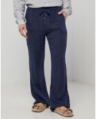 Pantalon 100% Lin Thibault bleu marine