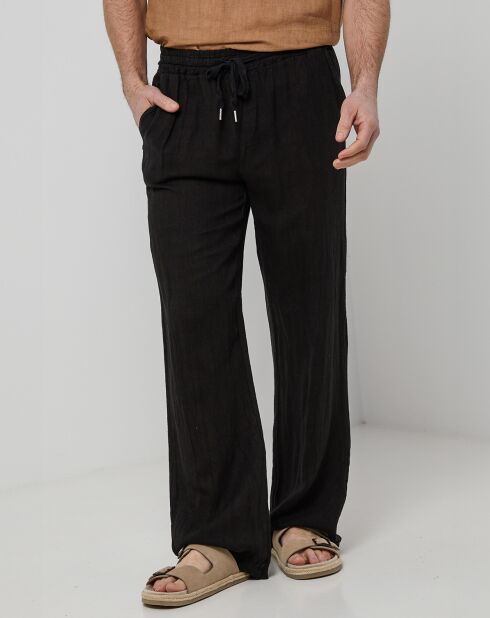 Pantalon 100% Lin Thibault noir