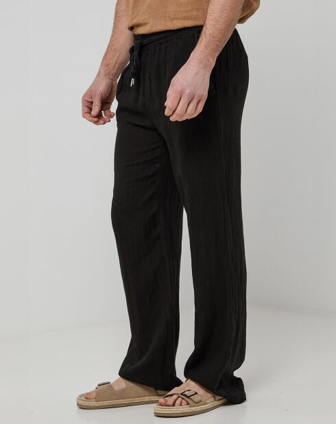 Pantalon 100% Lin Thibault noir