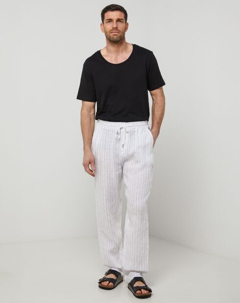 Pantalon 100% Lin Théo blanc