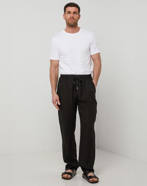 Pantalon 100% Lin Théo noir