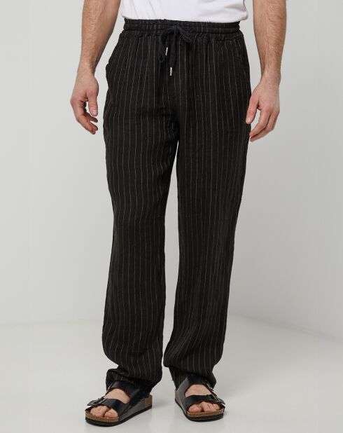 Pantalon 100% Lin Théo noir