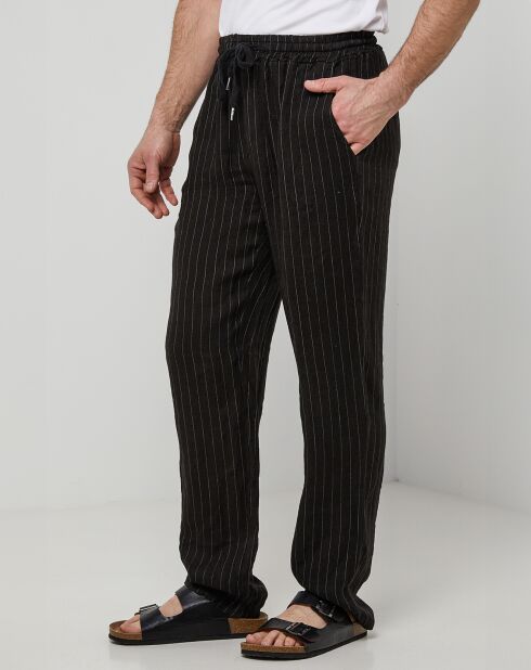 Pantalon 100% Lin Théo noir