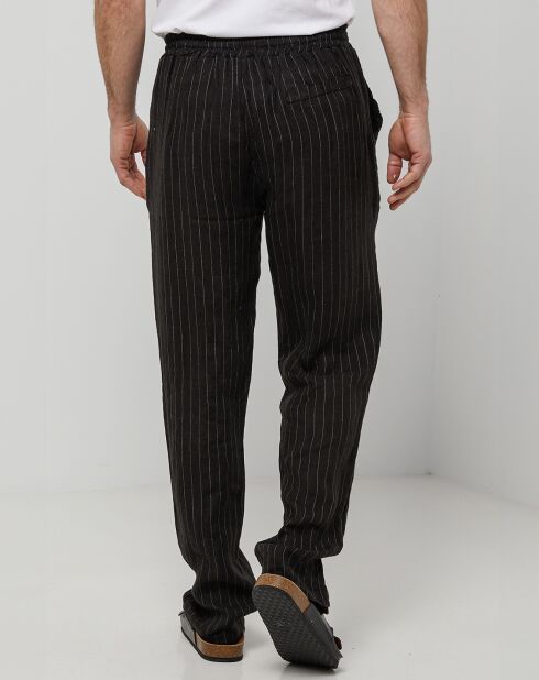 Pantalon 100% Lin Théo noir