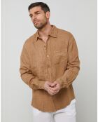 Chemise 100% Lin Thiméo camel