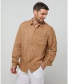 Chemise 100% Lin Thiméo camel