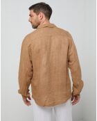 Chemise 100% Lin Thiméo camel